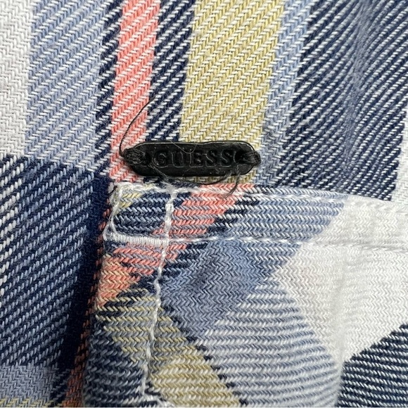 Guess Plaid Button Down Shirt Size XXL 100% Cotton - Picture 5 of 8
